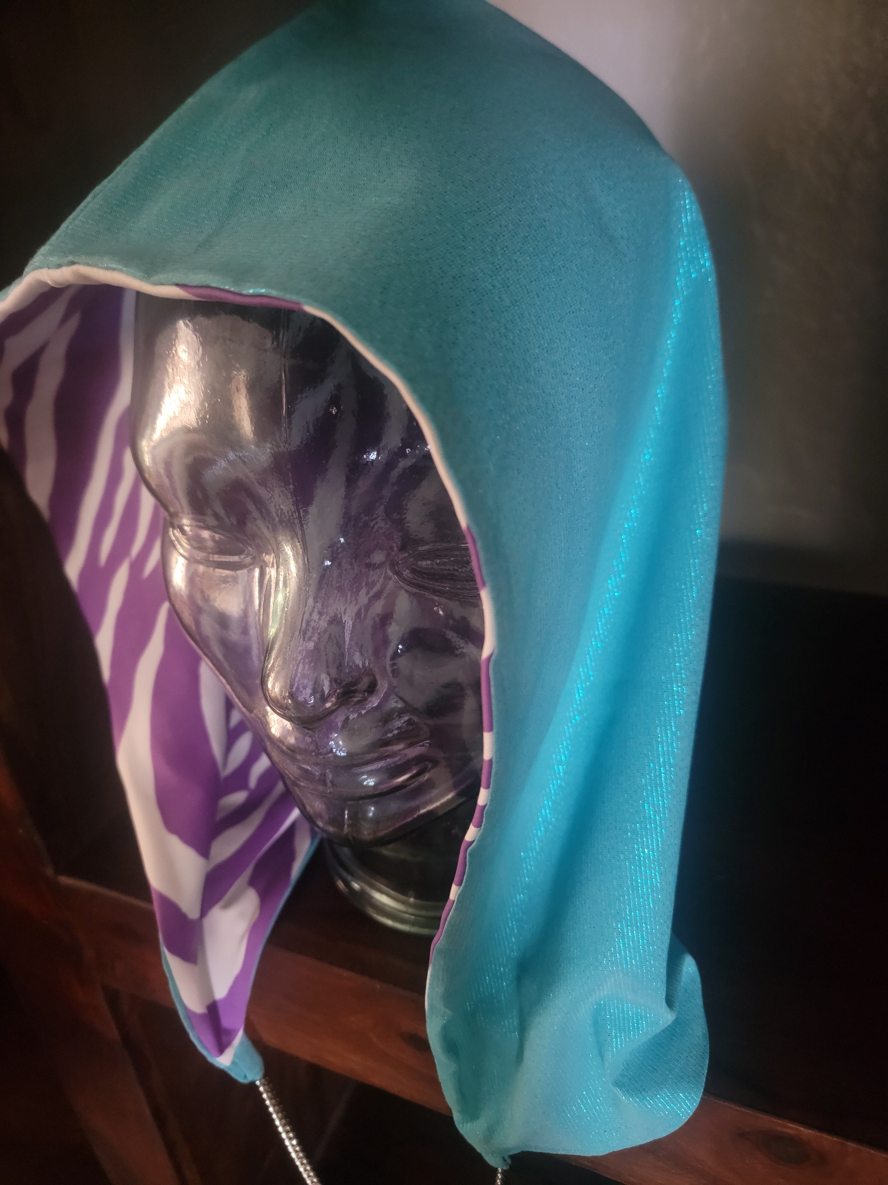 Lightweight Hood - Turquoise/Purple Zebra