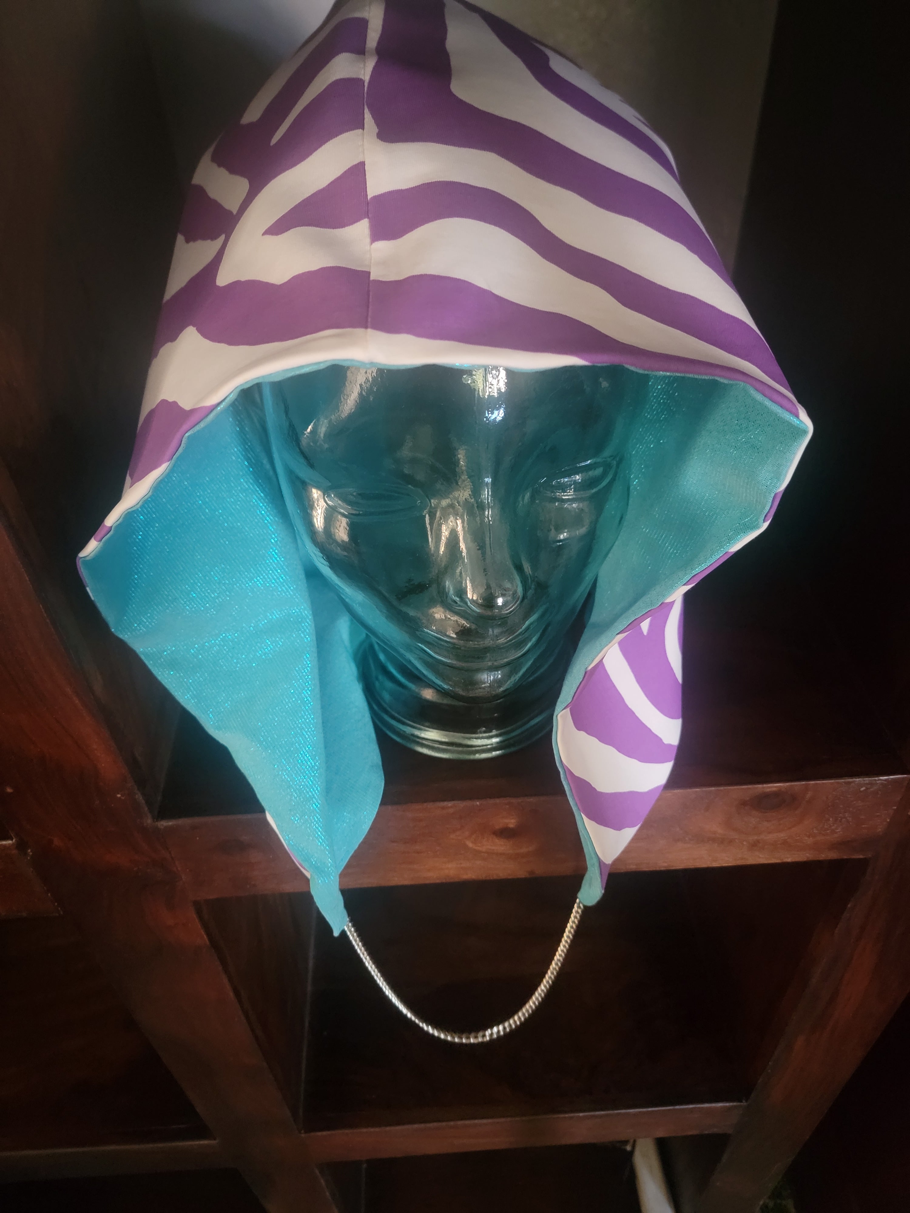 Lightweight Hood - Turquoise/Purple Zebra