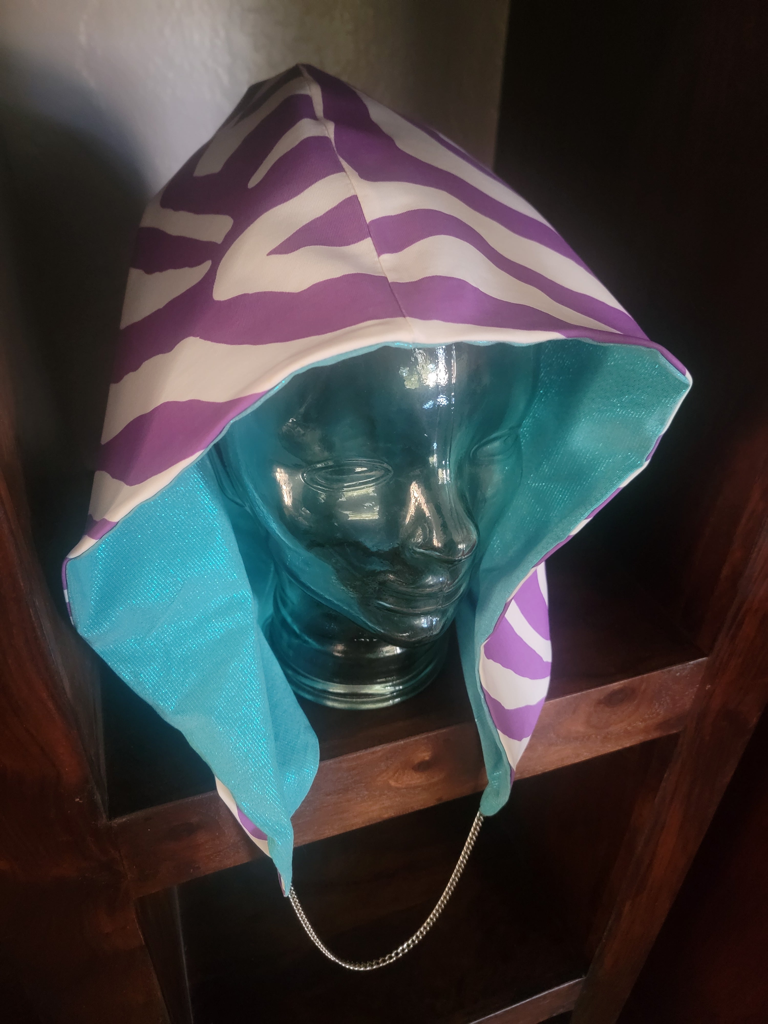 Lightweight Hood - Turquoise/Purple Zebra