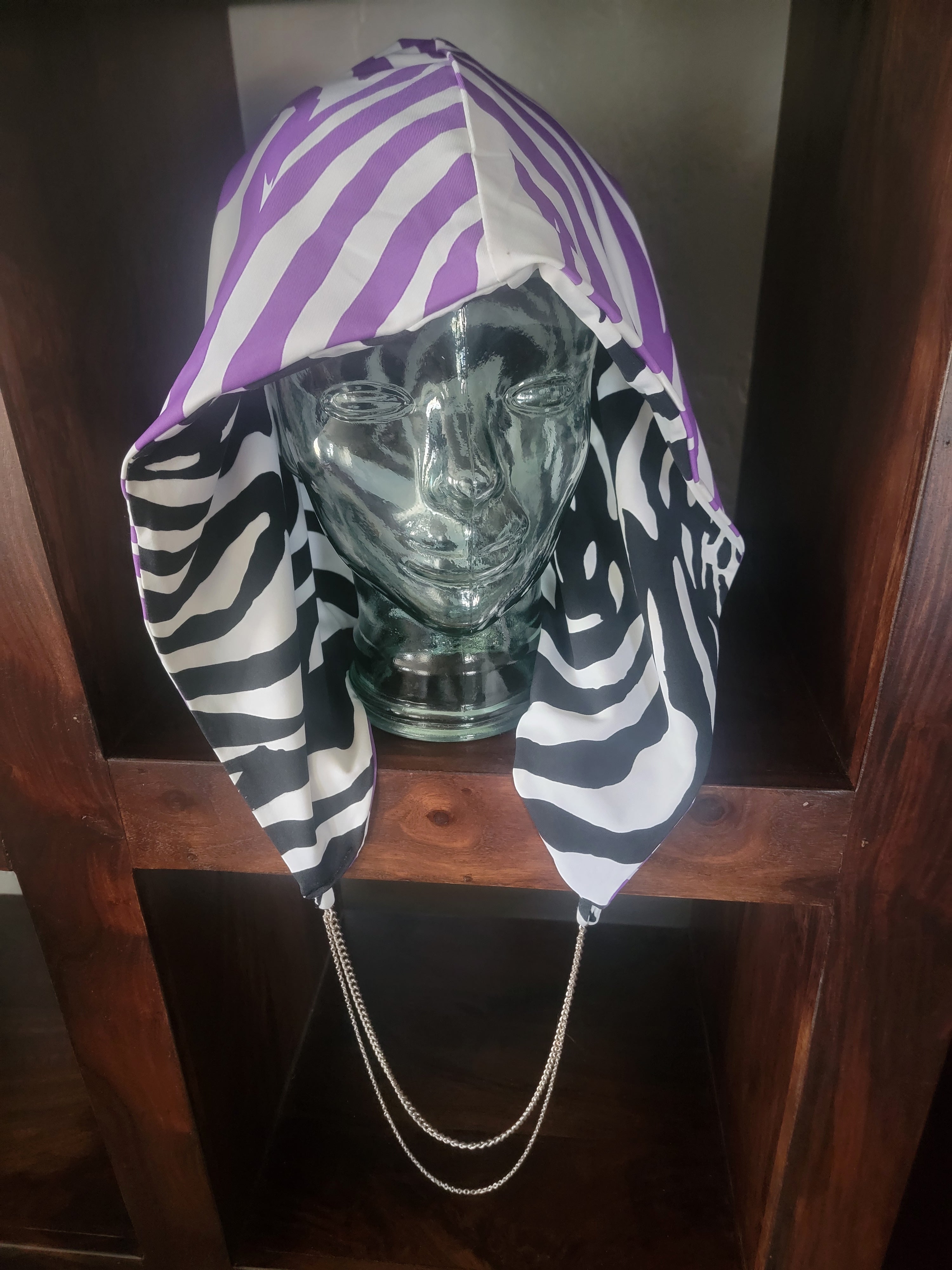 Lightweight Hood - Purple Zebra/Black Zebra | Dual Zebra Print
