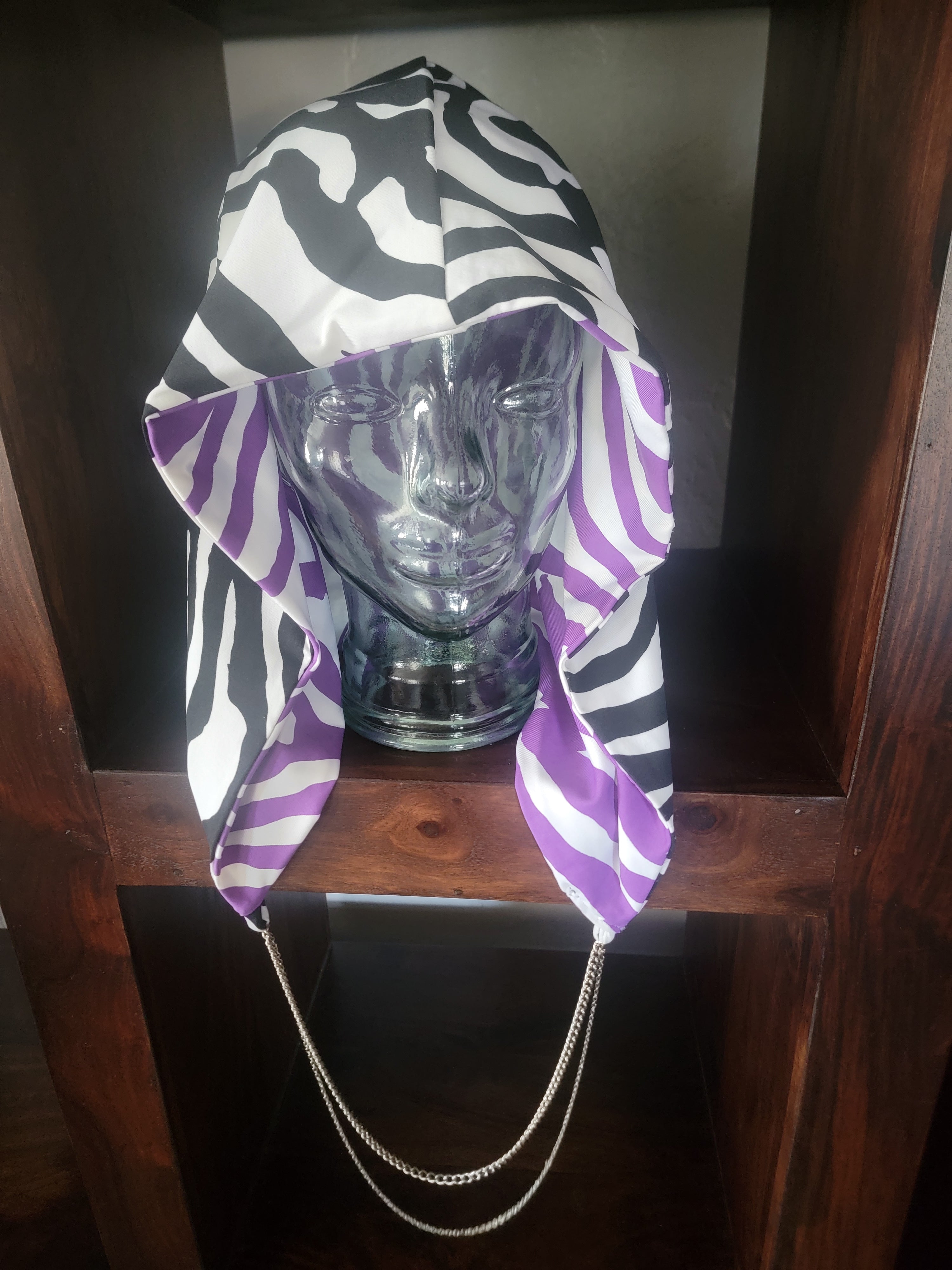Lightweight Hood - Purple Zebra/Black Zebra | Dual Zebra Print