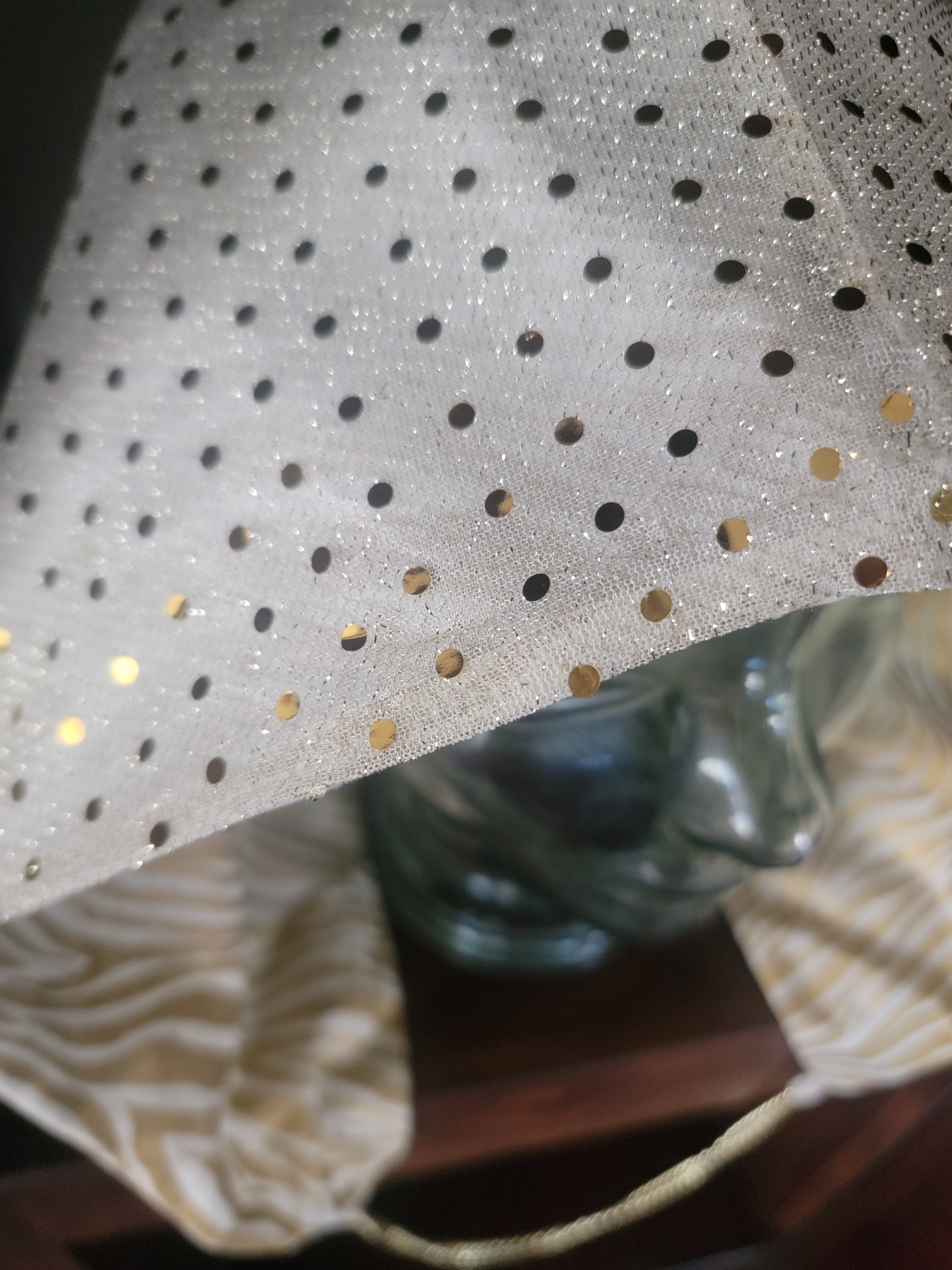 Lightweight Hood - Winter White/Gold Zebra & Sparkle Mesh